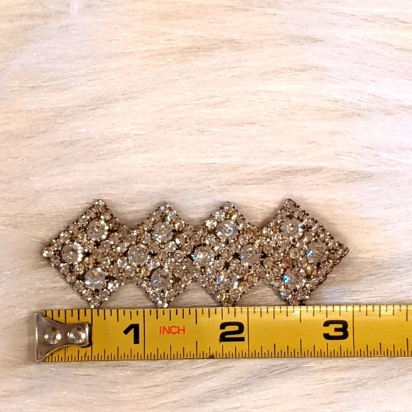 Vtg Art Deco Silverplate Rhinestone Brooch Pendant - Picture 7 of 8